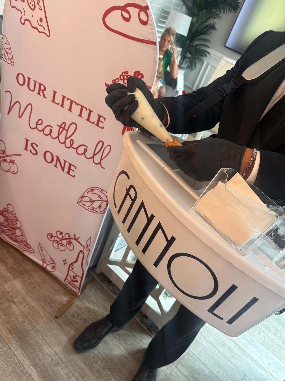 Cannoli service at Italian themed birthday party