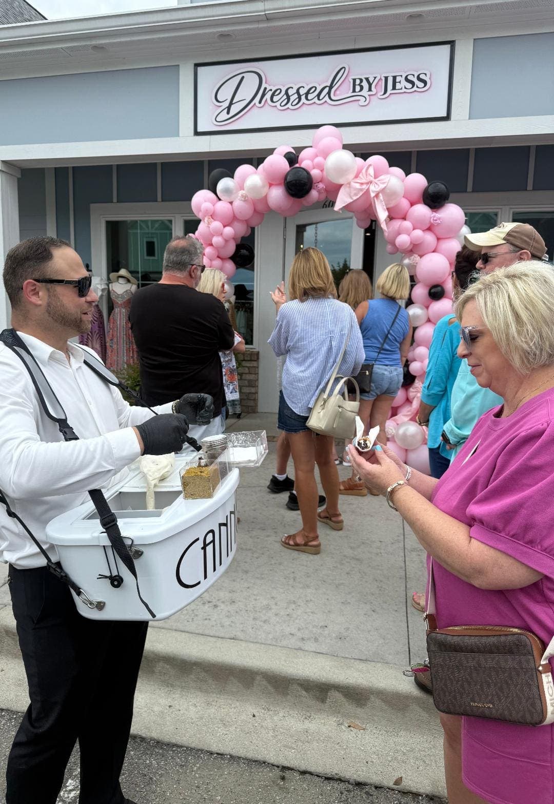 Cannoli service at store grand opening event
