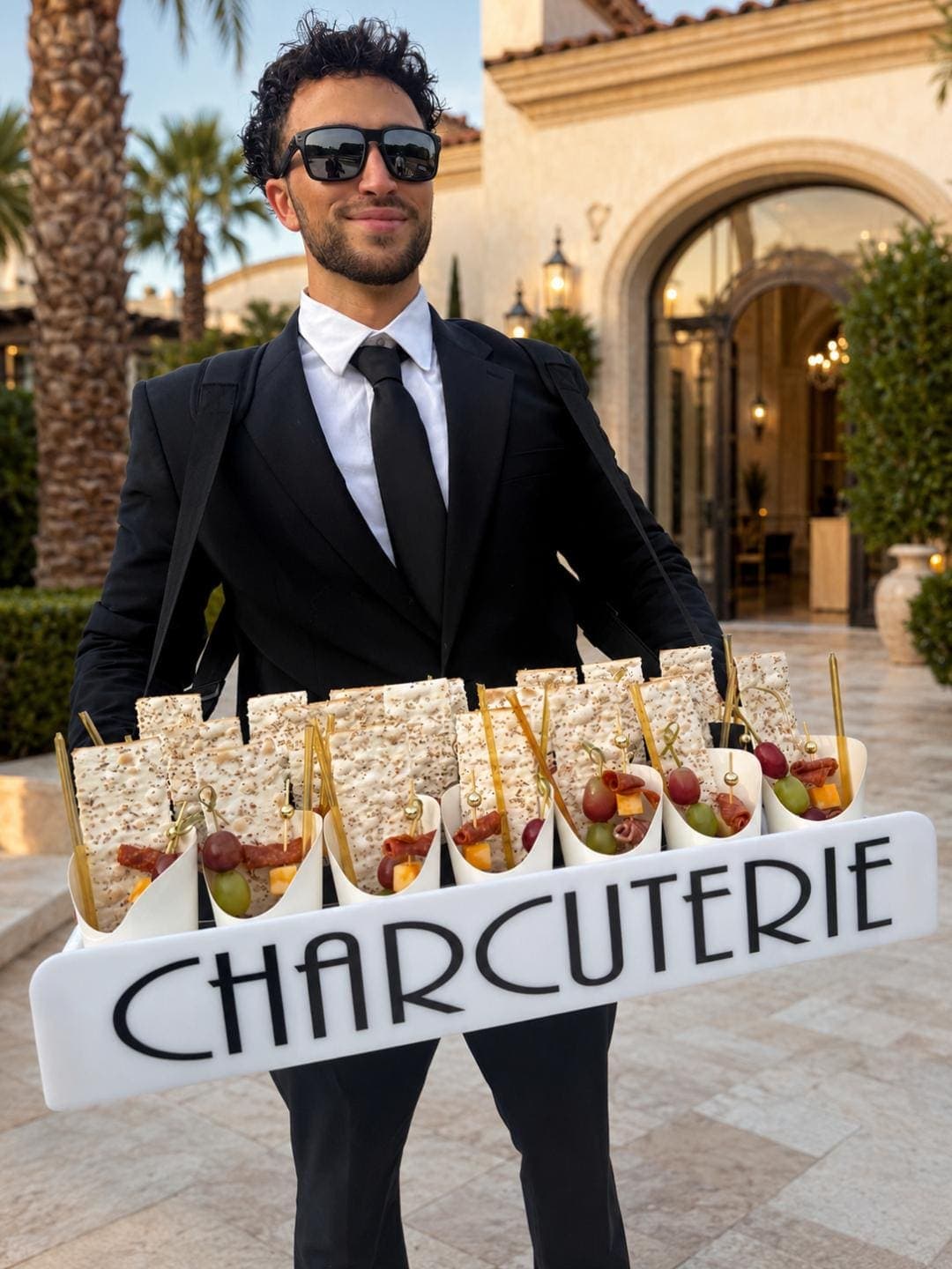 Charcuterie server at luxury Mediterranean venue
